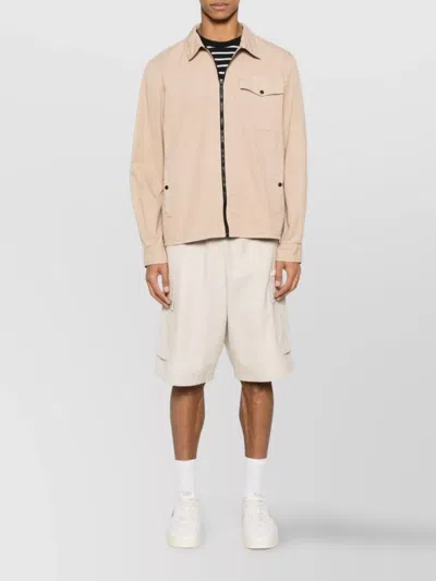 Woolrich Beige Jacket With Pockets And Zip Closure In Neutral