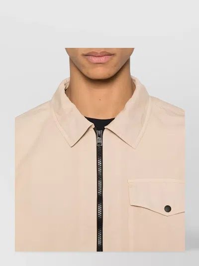 Woolrich Beige Jacket With Pockets And Zip Closure In Neutral