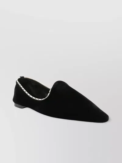 Totême Toteme Velvet Ballerinas In Black