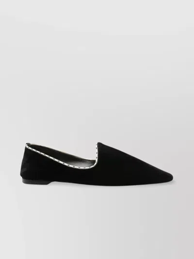 Totême Toteme Velvet Ballerinas In Black