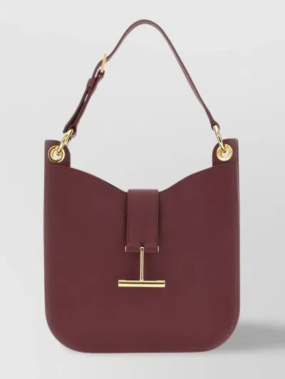 Tom Ford Small Tara Shoulder Bag With Adjustable Strap And Top Handle In Silver