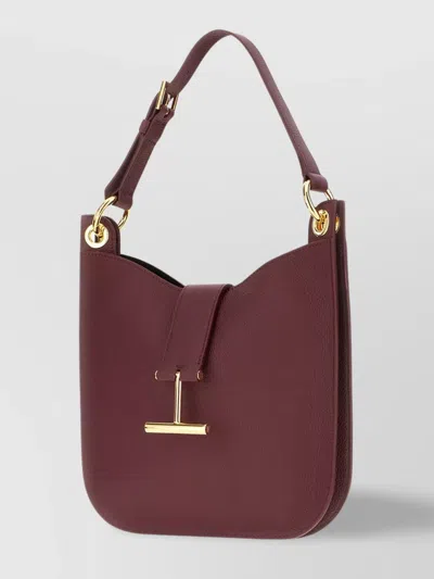 Tom Ford Small Tara Shoulder Bag With Adjustable Strap And Top Handle In Silver