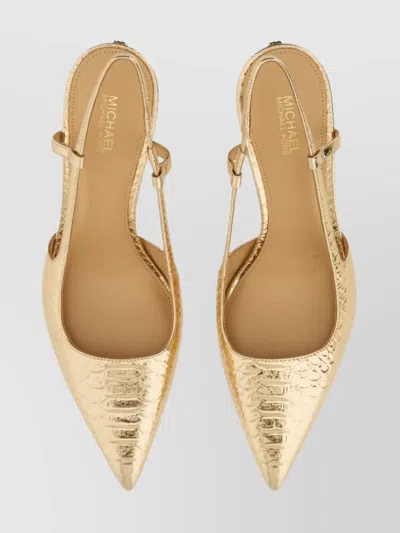 Michael Kors Textured Mid Heel Slingback Pumps