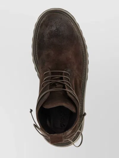 Marsèll Chunky Sole Combat Boots With Suede Finish In Black