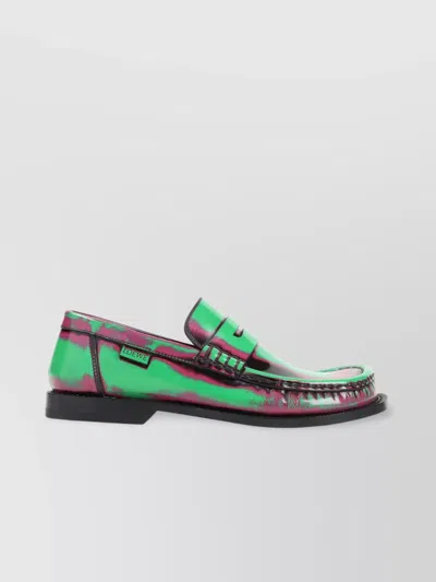 Loewe Brushed Loafers With Asymmetric Round Toe