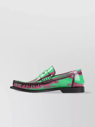 Loewe Brushed Loafers With Asymmetric Round Toe