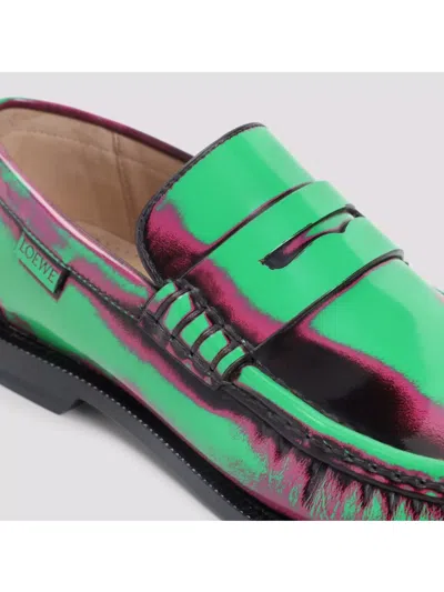 Loewe Brushed Loafers With Asymmetric Round Toe