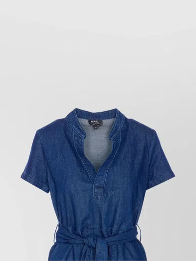Apc A.p.c. "annelie" Dress In Blue