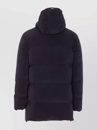 Herno New Impact Medium Weight Hooded Down Jacket In Blue