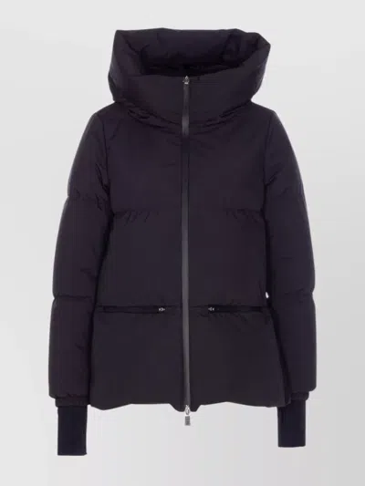 Herno Quilted Polyester Microfiber Jacket With Zip In Black