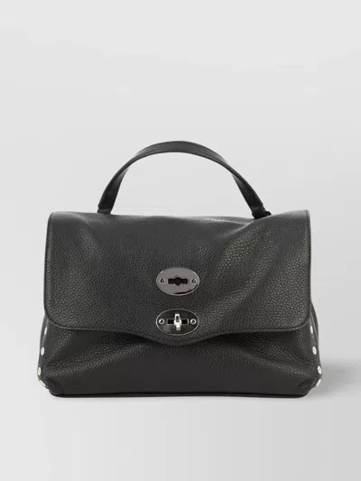 Zanellato Small Postina Smooth Leather Shoulder Bag In Black