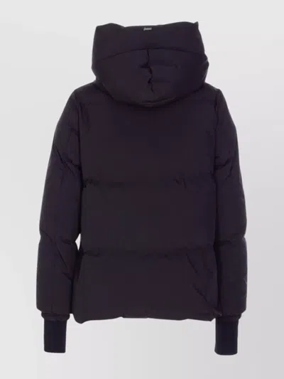 Herno Quilted Polyester Microfiber Jacket With Zip In Black