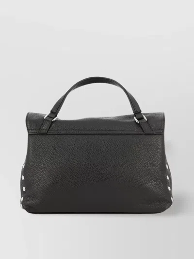 Zanellato Small Postina Smooth Leather Shoulder Bag In Black