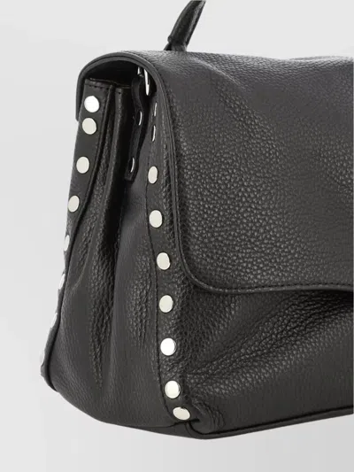 Zanellato Small Postina Smooth Leather Shoulder Bag In Black