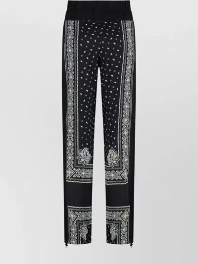 Pinko Trousers Wide Leg Patterned Design In Black