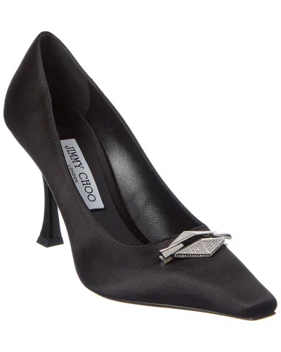Jimmy Choo Ryker 90 Embellished Satin Pumps In Black