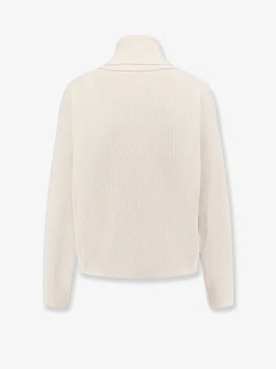 Brunello Cucinelli Ribbed Sweater In Neutral
