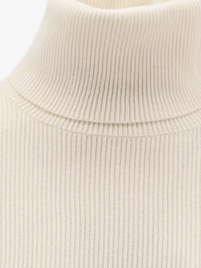 Brunello Cucinelli Ribbed Sweater In Neutral