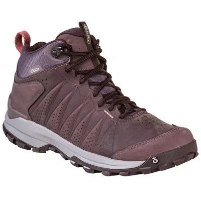 Oboz Sypes Mid 77102 Wopeppercorn Leather Waterproof Hiking Boots Rhs5461 In Burgundy