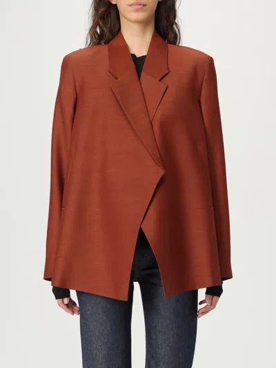 Bite Studios Organic Wool-silk Polus Blazer In Brown