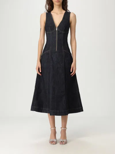 Self-portrait Self Portrait Denim Midi Dress In Black