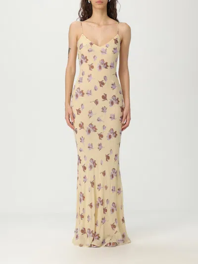 Self-portrait Floral Embellished Viscose Maxi Dress In Yellow