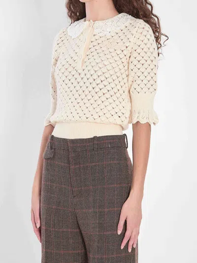 Chloé Chloe' Women Cotton, Alpaca And Silk Top In Yellow