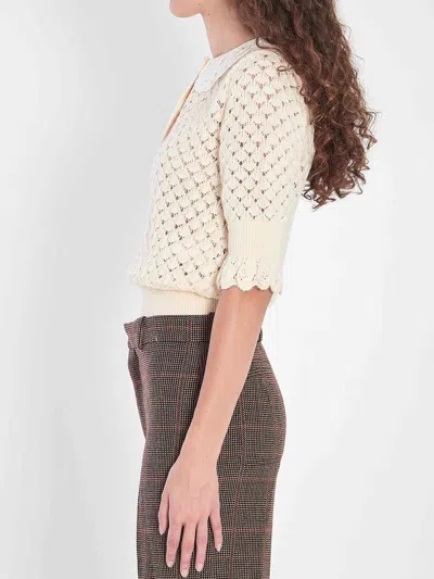 Chloé Chloe' Women Cotton, Alpaca And Silk Top In Yellow