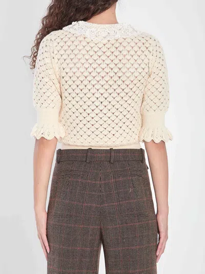 Chloé Chloe' Women Cotton, Alpaca And Silk Top In Yellow