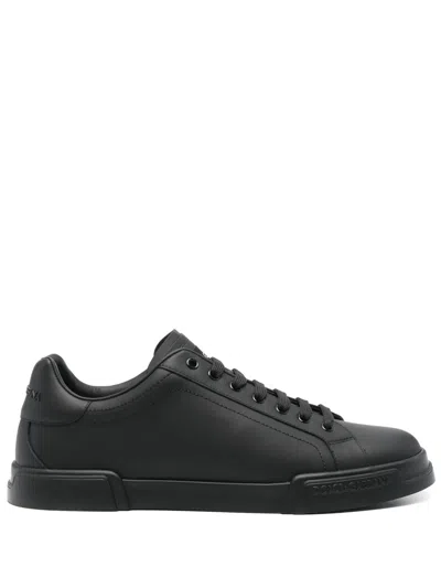 Dolce & Gabbana Leather Sneakers In Purple