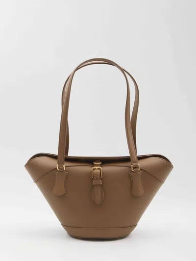 Dolce & Gabbana Brown Shoulder Bag With Two Top Handles And Buckle Closure On The Front In Brown