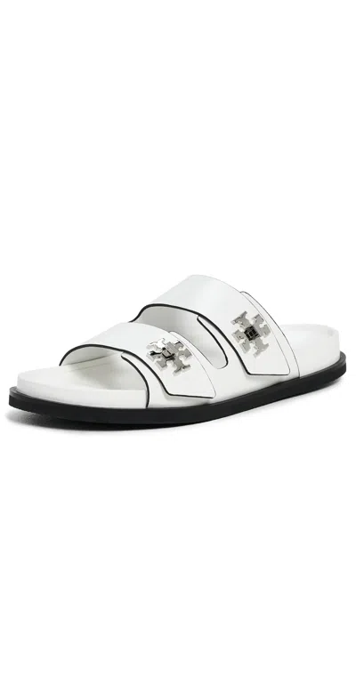 Tory Burch T Lock Sport Slides Cloud In White