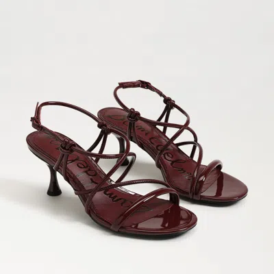 Sam Edelman Riana Strapy Heel Sandal French Merlot Patent Leather In Burgundy