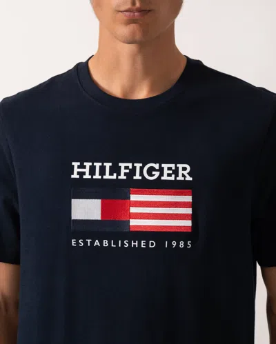 Tommy Hilfiger Americana Monotype Flag Box Mens T Shirt In Black