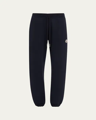 Moncler Blue Cotton Jogging Pants In Blue