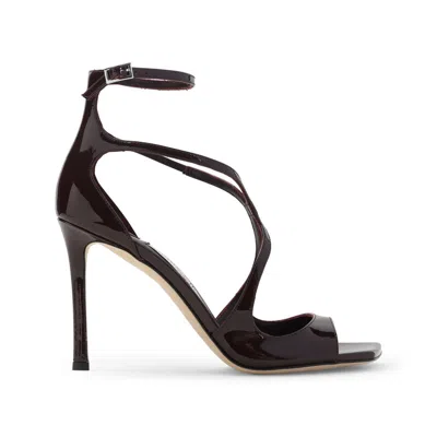 Jimmy Choo Azia95 Sandals With Squared Open Toe And Ankle Strap In Brown