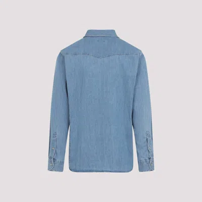 Tom Ford Cotton Denim Shirt In Blue