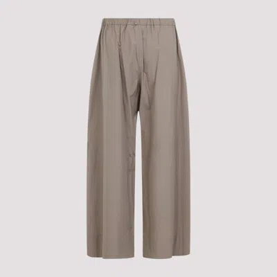 S Max Mara Max Mara's Aureo Drawstring Cotton Trousers In Gray