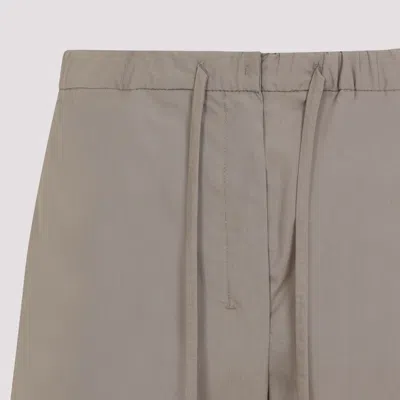 S Max Mara Max Mara's Aureo Drawstring Cotton Trousers In Gray