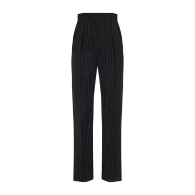 Max Mara Sesamo Carrot Trousers In Wool Cloth In Blue