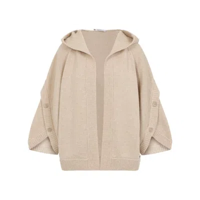 Max Mara Hooded Cardigan In Neutral