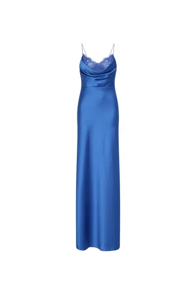 Rebecca Vallance R Vallance Remi Strp Lace Insert Gown Blue In Blue