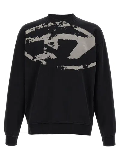 Diesel Relaxed-fit Black Sweatshirt With Graphic Design In Black