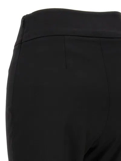 Diesel 'p-erseus' Black Flared Pants With Oval D Logo Plaque On The Front In Wool Blend Woman