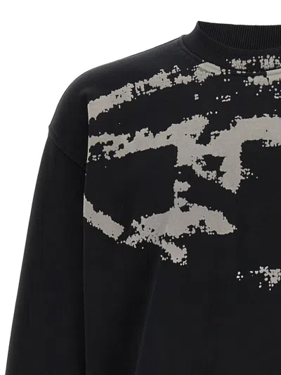 Diesel Relaxed-fit Black Sweatshirt With Graphic Design In Black