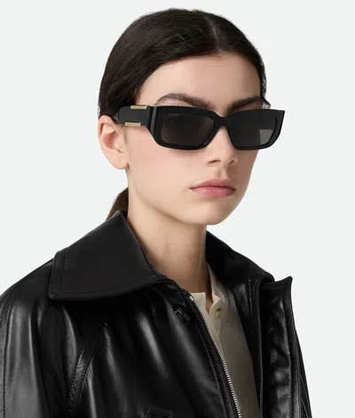 Bottega Veneta Dash Rectangular Sunglasses In Black
