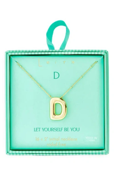 Leith 3d Initial Pendant Necklace In Gold