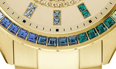 Bulova Classic Crystal Mens Crystal Accent Gold Tone Stainless Steel Bracelet Watch 97a179 In Gold