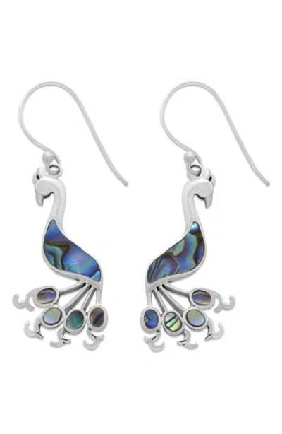 Samuel B. Sterling Silver Abalone Peacock Drop Earrings In Multi