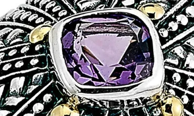 Samuel B. Amethyst Shield Ring In Metallic
